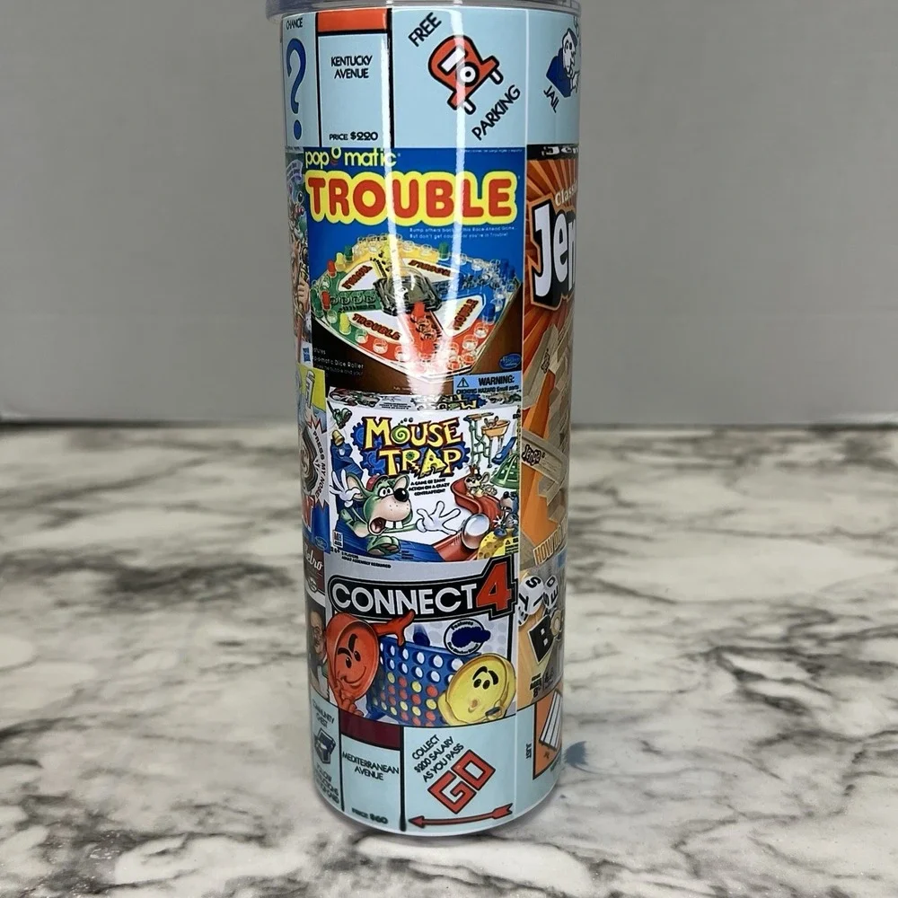 Unique Classic Board Games 20-oz Stainless Steel Tumbler, Water Bottle, Fun